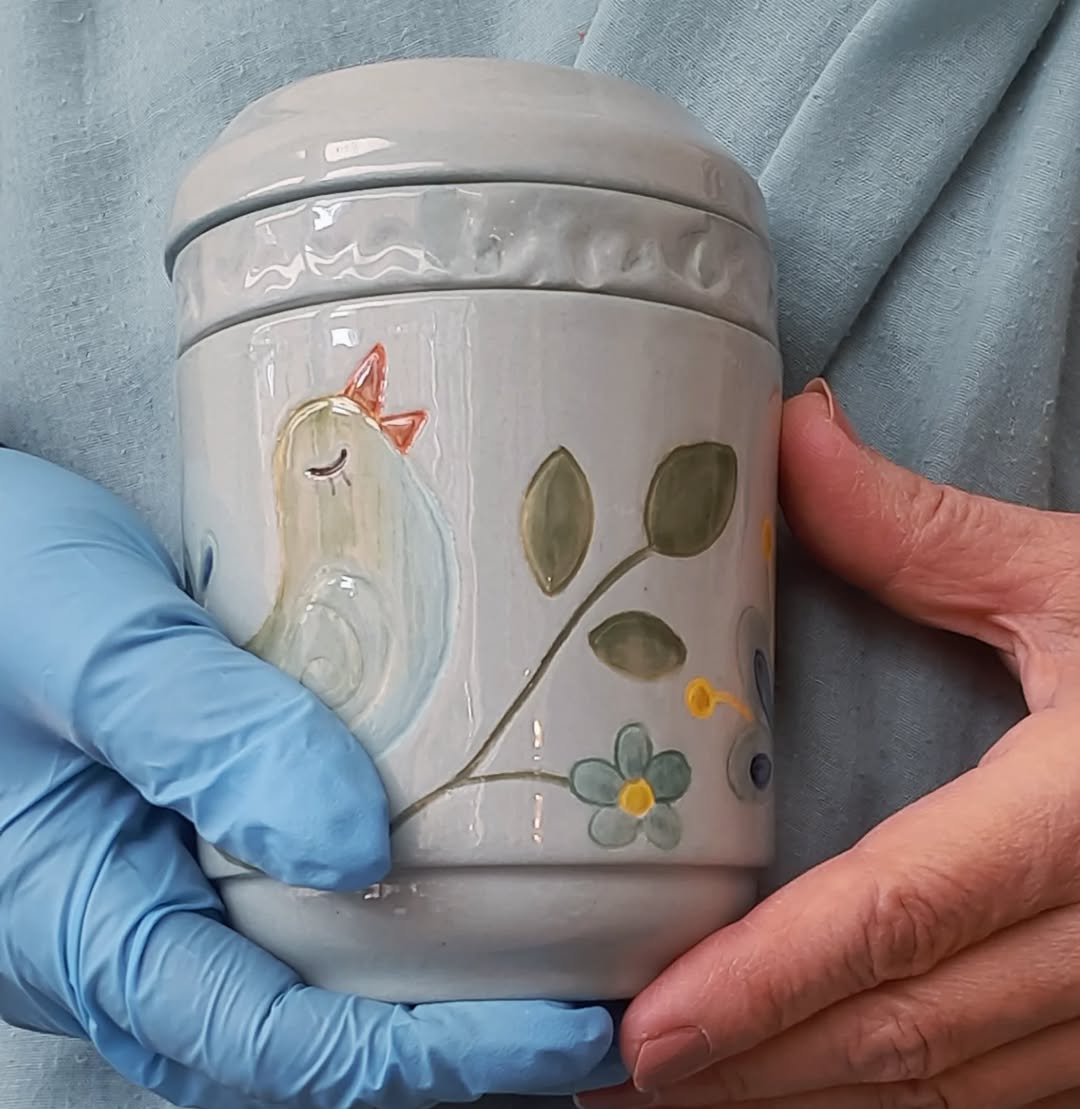 ماگ دمنوش سرامیکی طرح گل ومرغ